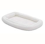 Midwest Homes for Pets 40322-FS Double Bolster Pet Bed, White Fleece, 22"