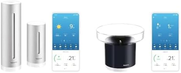 Netatmo Station Météo Intérieur Extérieur Connectée sans Fil avec Support Mural, Thermomètre & Pluviomètre connecté sans-fil pour la Station Météo Netatmo, NRG01-WW, Noir