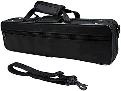 summina 16 Holes C Flute Case Flute Bag Gig Bag Backpack Box Water-resistant 600D Foam Cotton Padding with Adjustable Single Shoulder Strap