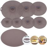 Food Cover for Splatter Guard Silicone Trivet Pot Holders Drying Baking Place Mat Silicone Bowl Covers Silicone Pot Lids BPA Free Silicone Suction Lids Silicone Microwave Cover New Gray 8Pack