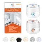 Porcelain Repair Kit (Color Match), Bathtub Repair Kit White, Tub Repair Kit White, 3.7oz Fiberglass Repair Kit for Porcelain Ceramic Enamel Acrylic, Tub Tile Sink and Shower Chip Crack Repair Kit White