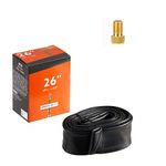 Schrodinger15 (40065+A) Butyl Rubber Bicycle Cycle Inner Tube 26" x 1.7" / 2.2" (26 inch) Presta Valve (FV) 48mm / 48L with Presta Valve adaptor1Pc Per Order