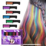 BATTOP 10PCS Hair Chalk Comb Temporary Bright Hair Color Cream for Girls Kids Easy Washable Hair Dye Colourful Great Games Birthday Girls Halloween Makeup Christmas