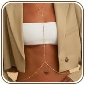 YOIHUR 14K Gold Body Chain Jewellery for Women, Sexy Layered Bikini Bra Beach Adjustable Belly Waist Chain, Beach Body Acessories for Women