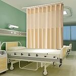 YGHYYF Flame Retardant Curtains, 9x8ft Grommet Medical Privacy Cubicle Curtain for Hospital, Lab,Clinic, School Nursery (1 Panel, Beige)