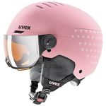 uvex Rocket jr Visor - Ski Helmet for Kids - Visor - Individual Fit - Pink Confetti Matt - 51-55 cm