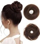 HAIR WALA™ Real Hair Bun 100% Human Hair Messy Bun Wavy Up Do Remy Scrunchies With Elastic Rubber Band Elegant Chignons Donot Ponytail Scrunchy Topknot Hair Extension For Women 1PC 23g, Brown Color