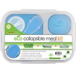 Smart Planet Large 3-Compartment Eco Silicone Collapsible Lunch Box, Blue