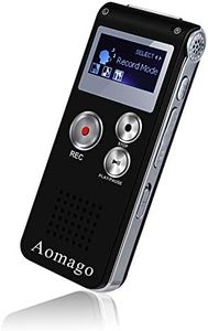 64GB Digital Voice Recorder Voice Activated Recorder for Lectures, Meetings, Interviews Aomago Audio Mini Recorder Portable Tape Dictaphone with Playback, USB, MP3