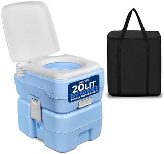SereneLife 20L Portable Toilet for Adults – Leak-Proof Camping Toilet with Detachable Waste Tank, 120+ Flushes, Hand Sprayer, Carry Bag & Plastic Funnel for RV, Tent, Hiking, Travel & Home Use