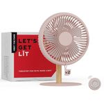 NUUK LIT v2 Cordless & Rechargeable 7 Inch Table Fan with Night Light & Remote Control | Auto Oscillation with 4 Wind Modes | BLDC Fan with Up To 17 Hour Run Time | Portable Table Fan for Home, Office