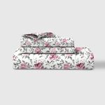 LINENWALAS 100% Cotton Bed Sheet for Double Size Bed, Floral Printed Doble Bedsheet with 2 Pillow Covers | 210 TC Soft, Breathable, Luxury Bedsheet (Garden of Grace, 90 x 100 Inches)