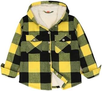 Kids Boys Plaid Flannel Shacket Jackets Shirts Fashion Back to School Outfits Fall Winter Clothes Yellow S Size5-6