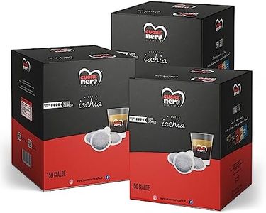 450 Cialde Cuore Nero Caffè ESE44 Filtro Carta 44mm Sapore Intenso e Aromatico (Ischia, 450 Cialde)