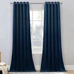 StangH Navy Blue Boys Bedroom Velvet Curtains Room Darkening 102 inches Long, Soft Blackout Curtains & Drapes Noise Dampening Solid Sliding Door Curtains for Living Room, W62 x L102, 2 Panels