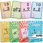 Koogel 144PCS Math Flash Cards, Addition Subtraction Division Multiplication Flash Cards Math Flashcards Set for Kids Ages 4-8 Class Homeschool Early Education