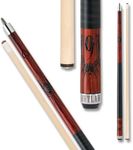 OUTLAW OL14 Cherry Pool Cue - Cherry Stained Maple with 9 Ball & Spade Design - 20oz