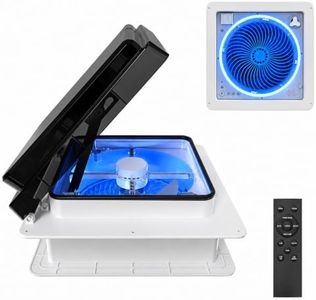 2012 14" Vent RV Roof Vent Reversible Exhaust Fan, Ultra Low Sound RV Air Ventilation Ceiling Fan 12V Remote with Rain Sensor (Voice Control)