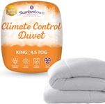 Slumberdown Climate Control King Size Duvet - 4.5 Tog Temperature Regulating Lightweight Cool Summer Quilt for Night Sweats - Soft Touch Cover, Hypoallergenic, Machine Washable, Size (225cm x 220cm)