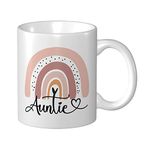 Wisedeal Funny Auntie Mug, Aunt Gifts from Niece Nephew, Funny Birthday Christmas Coffee Mug Gift for Aunts BAE, Rainbow Mug, Great Auntie Gifts, Cute Favorite Aunt Mug, Ceramic White 11 Oz