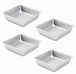 Flunyina 4" Sqaure Cake Pans Bakeware Cake Molds Set of 4 Carbon Steel Square Baking Lasagna Brownie Pan for Baking Meal Prep Storage Transporting Food