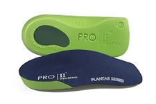 Slim Fit Orthotic Arch Support Insoles, 3/4 Length, Plantar Fascitis & Knee Pain Relief (Green, 9/10.5 UK)