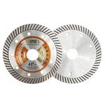 BGTEC Diamond Tile Blade,2pcs 4.5" Super Thin Turbo Rim Concrete Porcelain Saw Blade with 7/8" Arbor for Cutting Porcelain Tile Ceramic Granite Marble Hard Material Cutting Disc