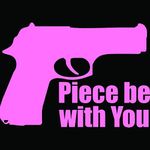 KCD Piece Be with You Gun Vinyl Decal Sticker|Cars Trucks Vans Walls Laptops Cups|Pink|5.5 in|KCD898P