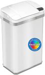 iTouchless Automatic Touchless Sensor Trash Can ? includes Odor Filter and Fragrance ? 4 Gallon / 15 Liter - White