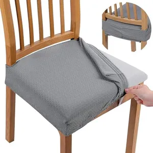 BESBESME Dining Chair Cover Grey for Dining Room Stretch Seat Chair Cover Set of 4 Kitchen Removable Washable for Hotel,Restaurant Slipcovers Protector,Light Grey
