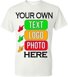 Custom T-Shirts for Men and Women Design Your Own Personalized Shirt with Text Image Logo Customizable Front and Back Print Soft Cotton Tee White