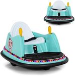 Maxmass 360-Degree Rotation Spin Bumper Car, 6V Battery Powered Kids Waltzer Car with Dual Joystick, Remote Control, Flashing Lights and Music, Electric Ride on Vehicle Toy Car for Boys Girls (Green)