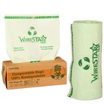 Wirestar Hub 6L-160 Bags 100% Compostable Biodegradable Bin Liners - Food Waste Bags with EN13432 Certificate Caddy Kitchen Bin Liners