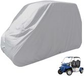 Formosa Golf Cart Cover for Polaris GEM E4 Weatherproof Four Seat Golf Cart Covers Ford Think Model 4 Passenger Golf Cart Covers Vented, Grommets for Security, Fully Elastic Hem