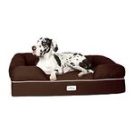 PetFusion Ultimate Memory Foam Dog Bed Jumbo Lounge Orthopaedic Comfortable Large Waterproof Bed For Extra Large Dogs - Chocolate Brown - XX-Large (127 x 102 x 33cm)