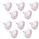 Healing Shield KN95 Anti Pollution Face Mask for Kids Violet Color Breathable 5 Layer Facemask (Pack of 10)