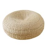 UYISMML Woven Straw Cushion Tatami Floor Cushions, Handknitted Japanese Style Straw Flat Seat Cushion Zen Tatami Floor Cushion Round, Yoga Meditation Pad 17.7x5.9In