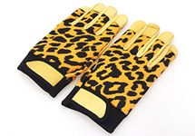 starlingukpk Quality Soft Genuine Deerskin Leopard Pattern Slide Gloves/Longboard Gloves/Freeride Gloves. (X Large)