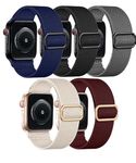 mFoniscie Stretchy Solo Loop Compatible with Apple Watch Strap 40mm 38mm 41mm Women Men,Soft Nylon Elastic Adjustable Braided Band for iWatch Strap Series SE SE2| 9|8|7|6|5|4|3|2|1[WATCH NOT INCLUDED]