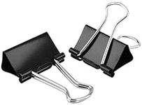 XFentech Large Foldback Binder Clips - 51mm Binder Clips Paper Clips Metal Black Bulldog Clips Clamps 2 inch Stationary Clips for Office Home Supplies 10PCS