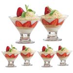 LAV Mini Desert Cups Set of 6 - Stemless Martini Glasses, Multipurpose Mini Martini Glass Set 5.5 oz - Tiny Elegant Cocktail Glasses for Home, Restaurants, Bars, Party - Ensemble de Mini Verres