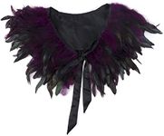 ZUCKER - Fashion Feather Choker - Steampunk Accessories - Feathers for Cosplay, Costumes - Elizabethan Collar - Bolero - Purple