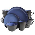 Gibson Home 109536.16R 16 Piece Reactive Stoneware Soho Round Dinnerware Set, Blue