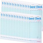 100 Pack Guest Check Book for Servers Bulk, Waitress Checkbook Paper Server Note Pads Accessories Waiter Food Receipt Book for Restaurants, Bar, Cafes, 50 Sheets Per Pad, Total 5000 Sheets (Green)