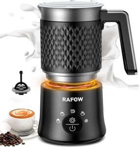 Milchaufschäumer Elektrisch 5 in 1 - Automatische Milchschäumer 350ml Großes Fassungsvermögen Milch Dampfer Spülmaschinenfest für Heißer Kalter Milchschaum Heiße Schokolade Latte Cappuccino Schwarz