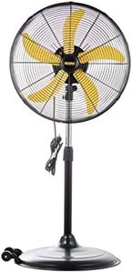 HiCFM 5000 CFM 20 inch High Velocity Pedestal Oscillating Fan with Powerful 1/5 Motor, 9ft Power Cord, Oscillation, Metal Body with Wheels for Garage, Commercial or Industrial - UL Safety Listed