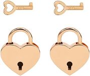 VerRich 2Pcs Golden Mini Heart Shaped Padlock Mini Lock with Key for Diary Book Wedding,Hand Bags,Jewelry Box