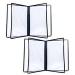 2PCS 8.5 x 11 Inch Menu Covers,4 Page 8 View Transparent Restaurant Menu Covers, Fits A4 Size Paper，Bar Cafe Restaurant Book Black Folder