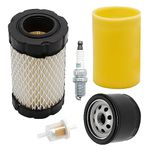 laffoonparts 796031 Air Filter 492932 Oil Filter, Replacement for Brigs-Straton 591334 594201 492932 696854 John Deere D100 D110 D125 D130, Replacement for Husqvarna YTH22V46 Lawn Mower Tractor