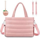 KUBYA Diaper Bag Tote, Puffer Quilted Baby Diaper Tote Bags Crossbody Hospital Bag Travel Large Mommy Bag, with Silicone Pacifier Case